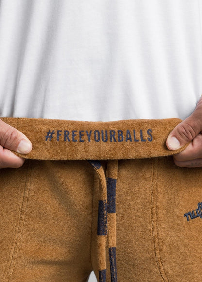TOBACCO BROWN TOWEL PANTS