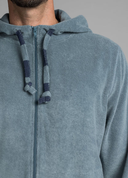 MIRAGE BLUE TOWEL ZIP HOODIE