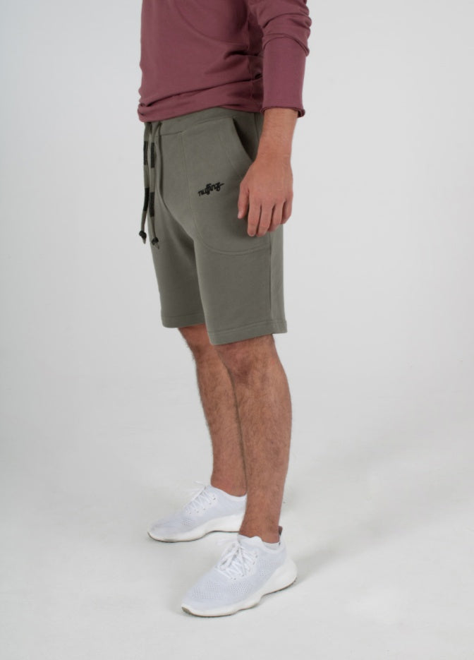 nuffinz shorts smokey olive organic cotton side